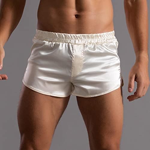 Bmisegm Mens Boxers долна облека Менти летни цврсти панталони во боја Еластичен бенд лабав брзо сув случајни спортови мажи долна
