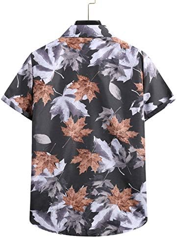 Кошули со кратки ракави маички мажи хавајски датум ноќна кошула празнична удобна цветна v врат памук тенок врв мажи
