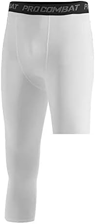 Машки 3/4 хеланки за компресија на една нога Основни цврсти хулахопки во боја тенок атлетски долна облека Брзо суви панталони