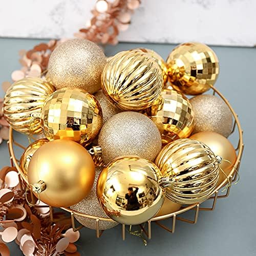 Божиќни топки Орнамент - 34 -пакувачки разновидни распрскувачки украси од форма на тиква, секвенциски декоративни украси за