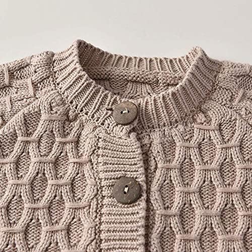 Miccina Бебе дете за момчиња девојчиња кардиган џемпер новороденче кабел за новороденче плетено ирско копче за затворање на