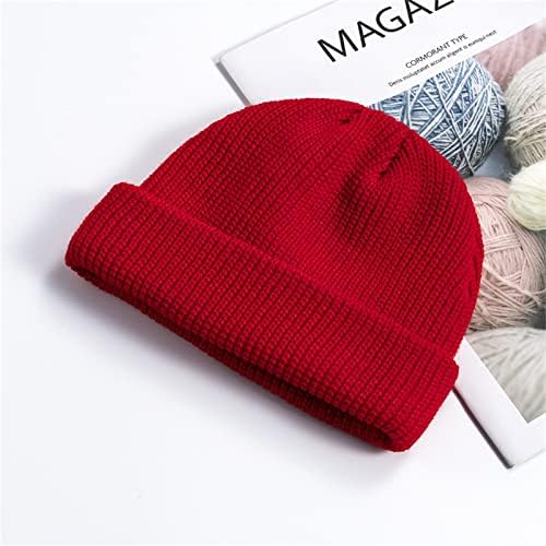 Зимска слабичка капа топла ребрата плетена капа за истегнување кај жени мажи унисекс плетени зимски топло термичко задебелување капаче