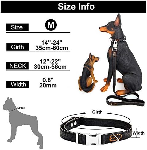Кожна јака за кучиња со метална тока прилагодлива од 20мм луксуз и удобни црни кожни јаки за мали средни големи кучиња