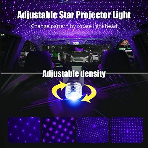 USB LED Атмосферски Светла Ѕвезда Проекција Автомобил Внатрешна Светлина Амбиентална Светилка Прилагодливи Мулти-Ефект Дома Декоративни Светла. 1-Пакет.