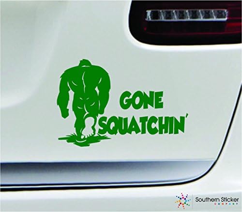 Gone Squatchin Wathing Away 7x4.6 Зелена авантура Пребарување хумор чудовиште Америка Американски налепници во боја на налепница