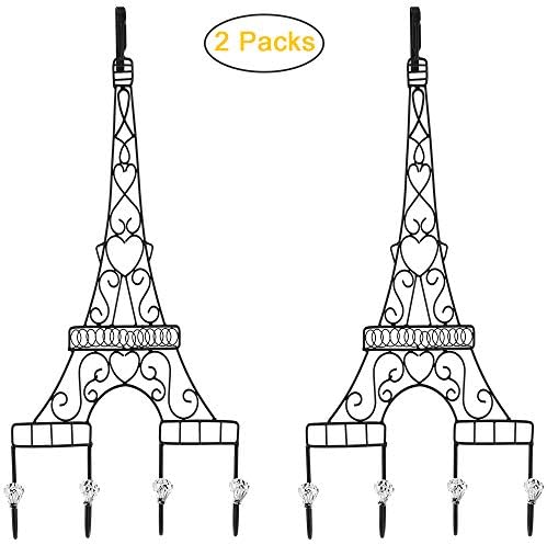 Гусувод Сет од 2 Долги Над Куките На Вратата - Париз Тематските Ајфеловата Кула Крпа Палто Решетката…