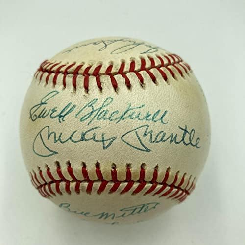 1953 година во Newујорк Јанкис екипа на Светска серија, потпишан бејзбол Мики Мантл ЈСА - Автограмирани бејзбол