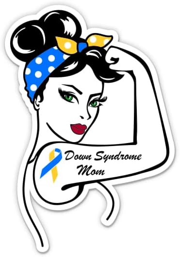 Синдром на Рози Дауном налепница за мама - налепница за лаптоп 3 - водоотпорен винил за автомобил, телефон, шише со вода - Деклас