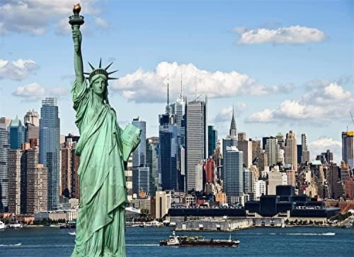 КОРФОТО Ткаенина 5х3фт Статуа на Слободата Позадина Фотографија Америка Њујорк Градење Патриотска Позадина За Денот На Независноста Деца Возрасни Фото Кабина Бан?