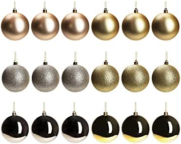 ДН декорација Божиќни висечки украси за топка, сет од 18 разнобојни распрскувачки декоративни топки за декорација на Божиќ,