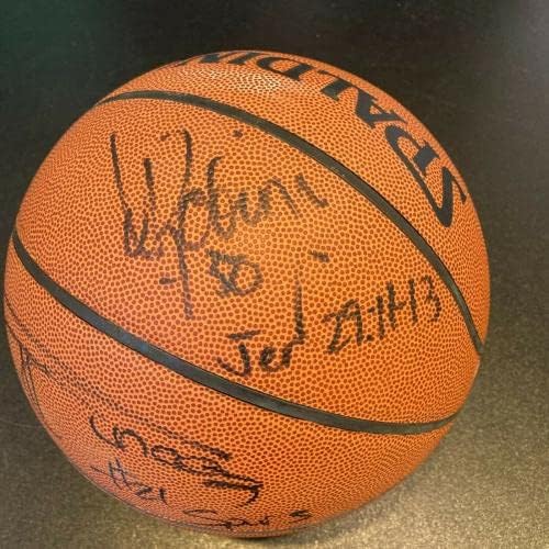 Тим Данкан „#21 Спарс“ и Дејвид Робинсон потпишаа Спалдинг НБА кошарка ЈСА Коа - Автограмски кошарка