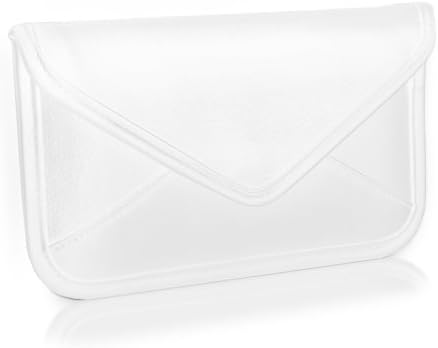 Boxwave Case Компатибилен со Nuu Mobile A5L+ - Елита кожна торбичка за месинџер, синтетички кожен покритие за куќиште на пликови за NUU Mobile A5L+ - Брегот на Слоновата Коска бела