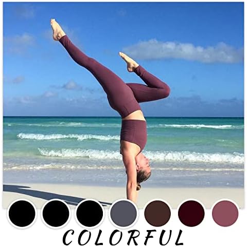 Јоликс 7 пакуваат хеланки со високи половини за жени, црни меки тренинзи атлетски хеланки на јога
