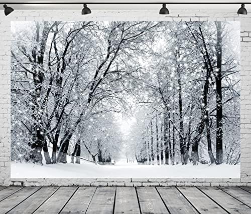 Корфото 9x6ft ткаенина Зимска сцена позадина Зимска глетка, ладен дрвја Позадина Снежна бура Зимска земја на чудата за Божиќ