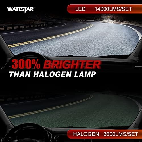 WATTSTAR H13/9008 LED Автомобилски Фарови Светилки - 14000LM 68W Двојна Hi/Lo Светилки, 6500K Чиста Бела, IP68 Водоотпорен,