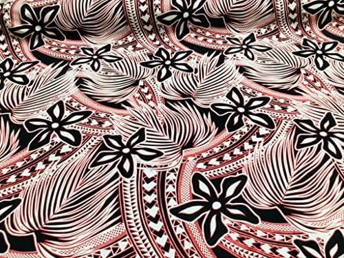 Ретро племенски Во Црвена Позадина Хавајски Печатење Ткаенина Продадена Од Дворот Памук