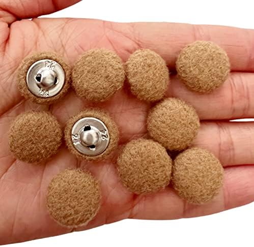 Копчиња покриени со волна од 10 парчиња од 10 парчиња со шипка за облека за облека за занаети за украсување фармерки, 5/8 инчи,