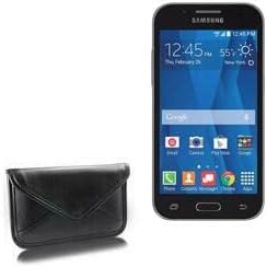 Case Boxwave Case Компатибилен со Samsung Galaxy Mega 2 - Елитна торбичка за кожен месинџер, синтетички кожен покритие дизајн