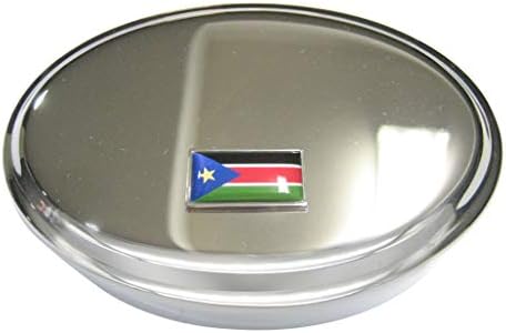 Тенка Гранична Република Јужен Судан Знаме Овална Ситница Кутија За Накит