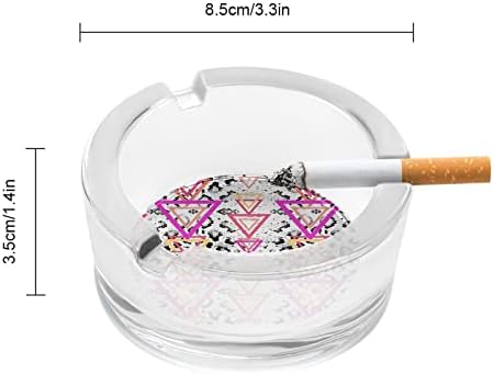 Змициски трилатерално стакло пепелник кружни цигари држач за таблички за пепел за украси за внатрешни работи