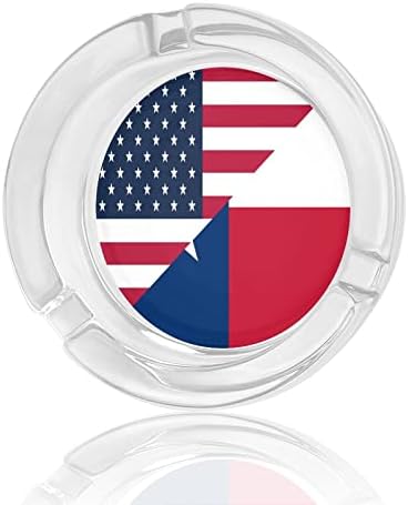 Американско и Тексас државно знаме стакло од пепелници за цигари за ветровито ѓубре може да печати фенси фиоки за пепел за домашна