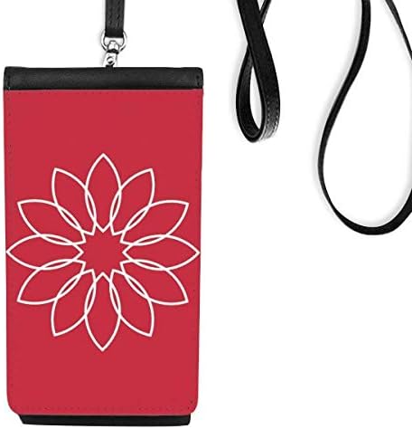 Линија лотос цвет цвет телефонски паричник чанта што виси мобилна торбичка црн џеб