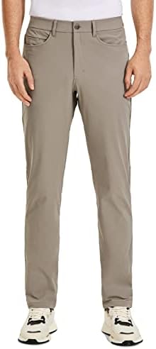 Панталони за голф за машка јога за јога - 33 /35 ' Тенок фит работни панталони се протегаат водоотпорни панталони со дебели 5 џебни панталони