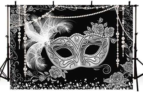 Mehofond маскарада топка позадина црна маскарада за маскарада за забава позадина Mardi gras карневалска костумска забава украси