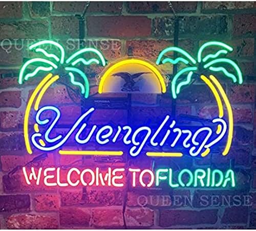 Prouten 24Inx20in Yuengling Добредојдовте на Флорида Неон светло знак за пиво бар за ракотворби