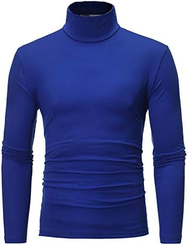 Менс тенок вклопни кошули со желки со долги ракави врвови на врвовите на падот на зимската маичка мека маица лесни основни врвови