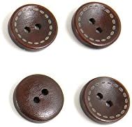 10 парчиња шиење шива на копчиња BT22205 Круг црна дрвена дрвена уметност занаети за занаети за занаети