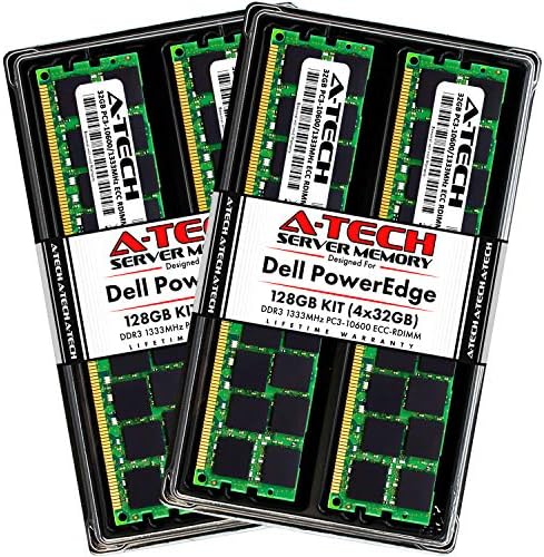 A-Tech 128 GB RAM меморија за Dell PowerEdge R320, R420, R420XR, R520, R620, R720, R720XD, R820, R920 | DDR3 1333MHz ECC-RDIMM