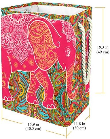 Нехомер Поздрав Убава Картичка СО Слон 300д Оксфорд Пвц Водоотпорна Облека Ја Попречува Големата Корпа За Перење За Ќебиња Играчки
