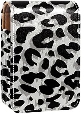 Кутија За Кармин Со Огледало Апстрактна Леопард Текстура Држач За Сјај За Усни Преносна Кутија За Складирање Кармин Патна Торба
