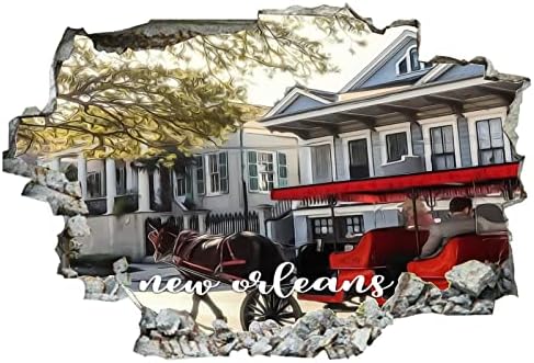 Кокотен Американец Луизијана држава Newу Орлеанс сликарство уметност Newу Орлеанс Град Вју 3Д wallидни налепници Мурал wallид