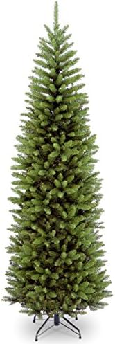 Национална компанија за дрво вештачко тенок новогодишно дрво, зелена, ела на Кингсвуд, вклучува штанд, 7,5 стапки