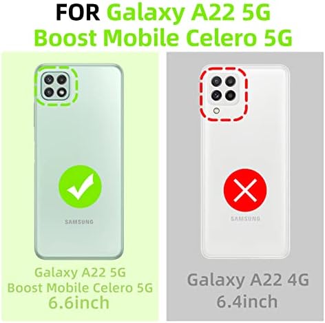 Случај За Зајакнување На Мобилниот Celero 5G/Samsung Galaxy A22 5g Девојки Жени Симпатична Луксузна Сјајна Сјајна Школка Со