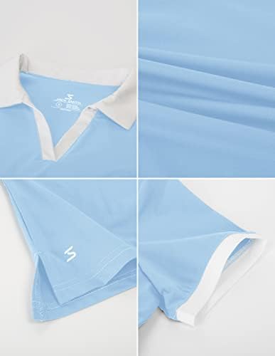 Jackек Смит женски голф кошули UPF 50+ Брзо сув поло, со кратки ракави за кратки ракави тенис врвови на отворено S-XXL