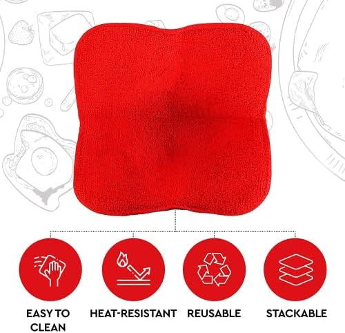 Сет од 2 црвени микробранови садови крпа, жешки влошки за тенџере, жешка подлога за тенџере за микробранови чинија за храна,