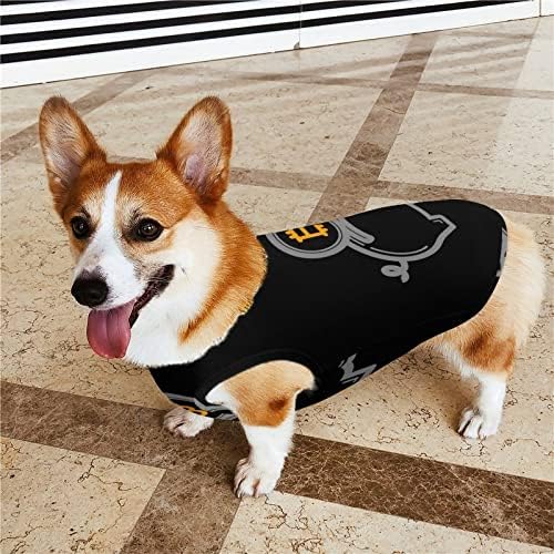 Bitcoin Piggy Bank Pets Vest кучиња резервоар врвот симпатична маичка за домашно милениче облека без ракави за кутре мачка М