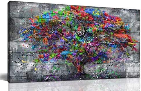 Decookиден украс haашоп дрво - слики со графити за дневна соба - Голем декор на wallидот на платно за спална соба подготвена