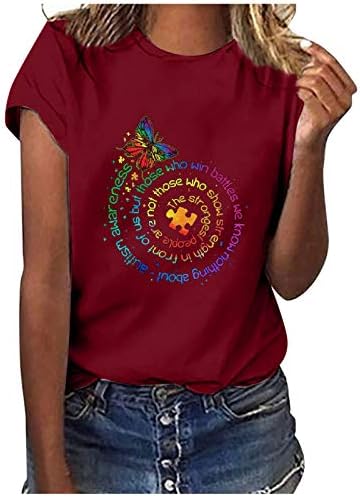 Akollsppnsy Работни кошули за жени сончоглед летен краток ракав брод маица со маица целокупна работна алатка за жени