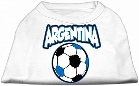Производи за миленичиња од миленичиња Аргентина фудбалски екран за печатење кошула, средна, бела боја