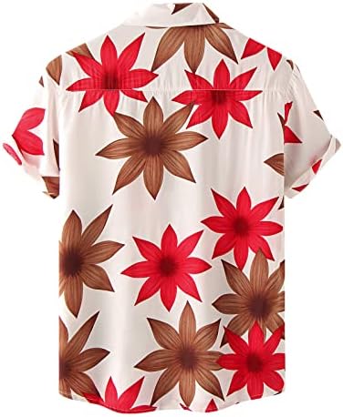 Кошули со маички од елогог за мажи машка кошули со мажи цветни кошули Хаваи кошула за мажи цветни печатени џебни маици