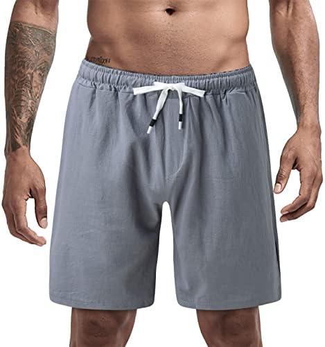 100 памучни шорцеви мажи лето солидна боја кратка крпеница спортски шорцеви врски џеб кратки памучни шорцеви