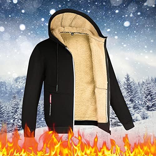 Зимски дуксери на Xzhdd за мажи, руно наредени џемпери со качулка, патент Шерпа, меки тренинг, топло секојдневно палто за јакна