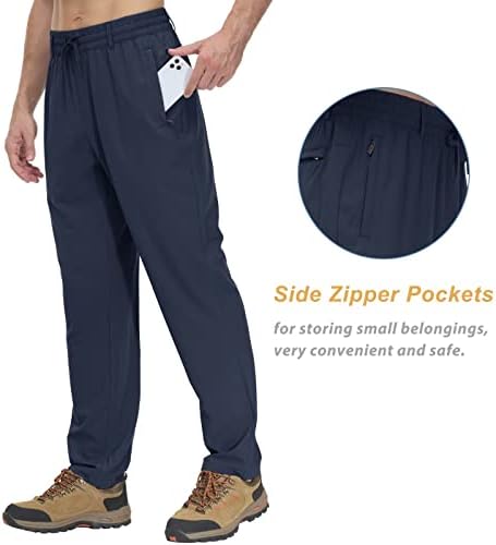 Машки панталони Kefitevd со џебови лесни брзи суви џемпери еластични панталони за влечење на половината за трчање на тренингот