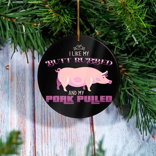 Персонализирани украси за сонце од сонце - украси од свињи од свињи - рачно изработен украс, украс за двојки, подарок за Божиќ