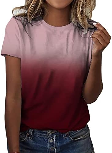 Adpan женски дневно лето печатење o врат резервоарот врвови со кратки ракави кошули за тренингот случајни лабави маици раглан