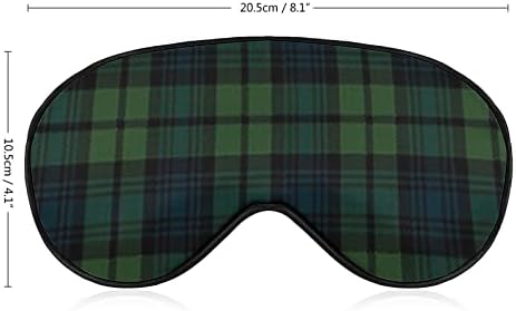Шкотски тартан карирана маска за спиење за очи, симпатична слепи очи, ја опфаќа сенката за очила за жени